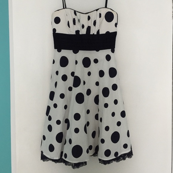 White and navy blue polka dot dress - Picture 1 of 1