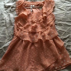 Pink polka dot top size xs