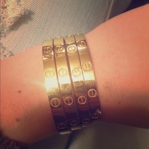 gold love screw bracelet