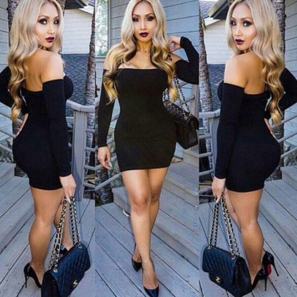 Very Sexy Off the shoulder black Dress
