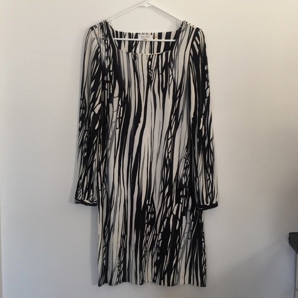 CALVIN KLEIN watercolor print shift dress