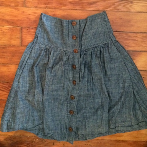 Anthropologie High-waisted Denim Skirt