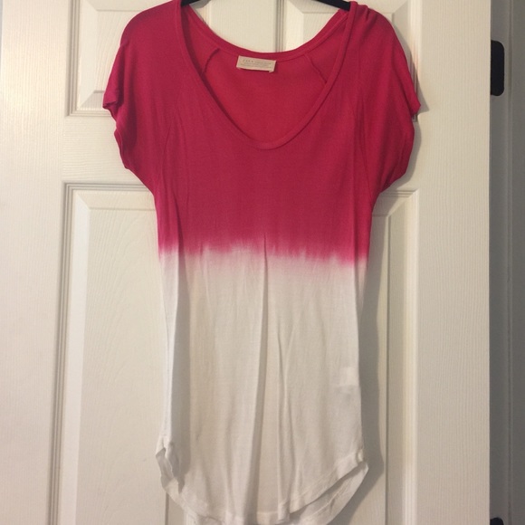 Zara Knit Top - Small - Hot Pink and White
