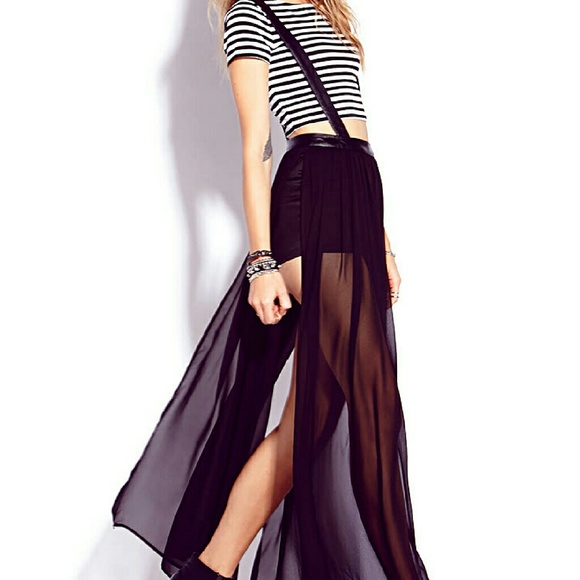 Dresses & Skirts - Striking Faux Leather Overall Dress