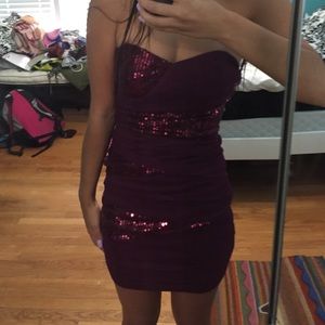 Dark maroon homecoming dress