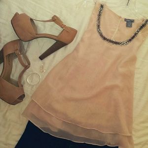 Pink chiffon beaded shirt