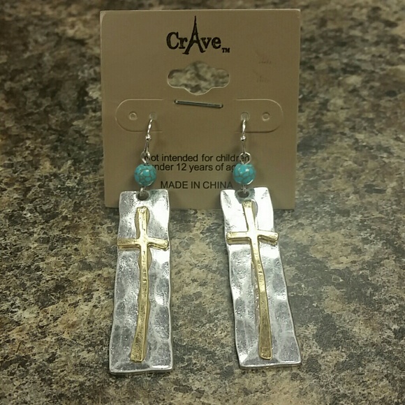 SILVER CROSS EARRINGS