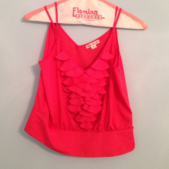 Coral lace tank