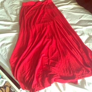 Red maxi skirt