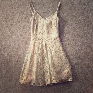 Bebe Gold Lace Dress