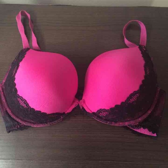 Fuchsia and Black Lacy Bra