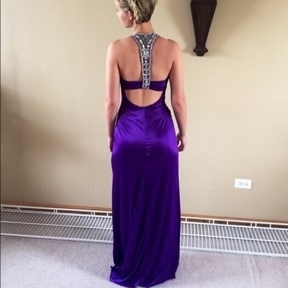 Bedazzled Open-Back Gown - Picture 2 of 4