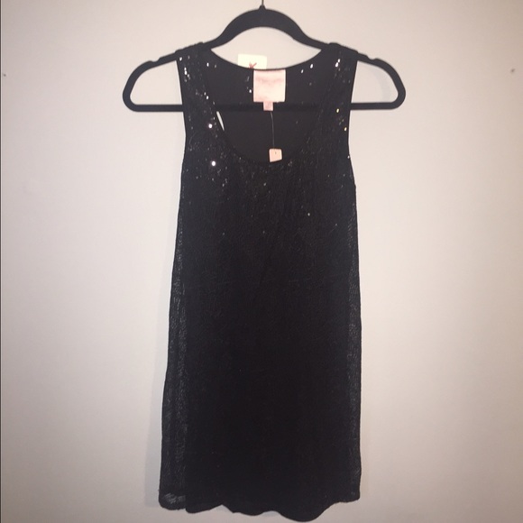 Black sequin tank dress