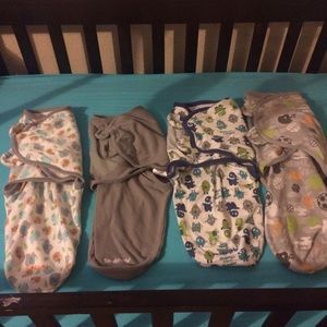 4 baby boy swaddlers