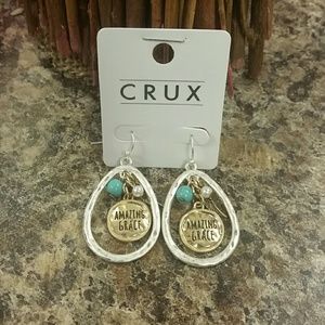 SILVER EARRINGS WITH GOLD ROUND AMAZING GRACE PENN