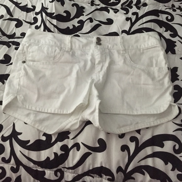 White jean shorts