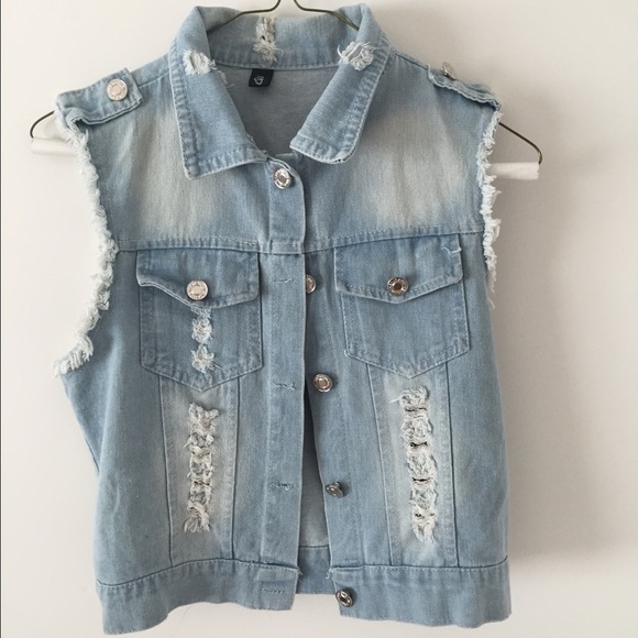 brand new jean vest