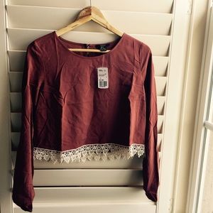 Forever 21 Lace Trimmed Top
