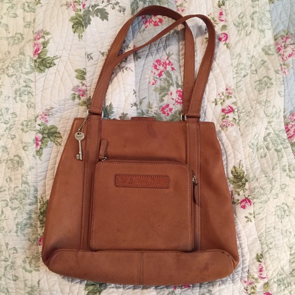 Vintage Fossil brown leather purse