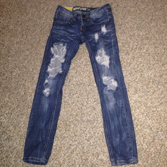 Distressed jeans