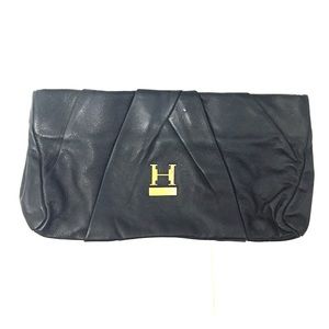 Halston Heritage "Alice" pleated leather clutch