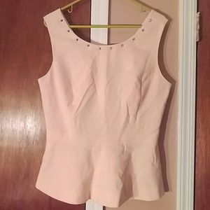 Peach silver studded peplum top