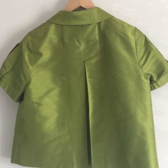 Stylish green silk blazer - Picture 3 of 4