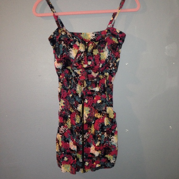 Printed zipper dress