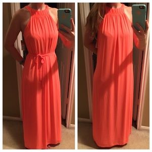 NWT bright coral maxi dress