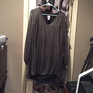 long sleeve black and silver chevron stress