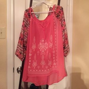 Sheer coral top