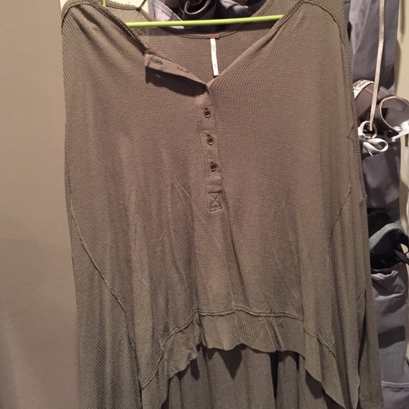 Free People Green Flowy Layering Top - Picture 2 of 3