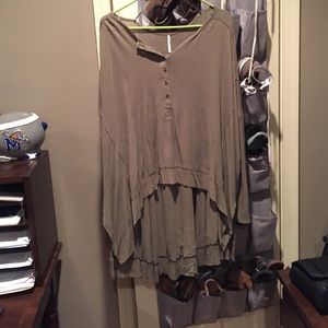 Free People Green Flowy Layering Top