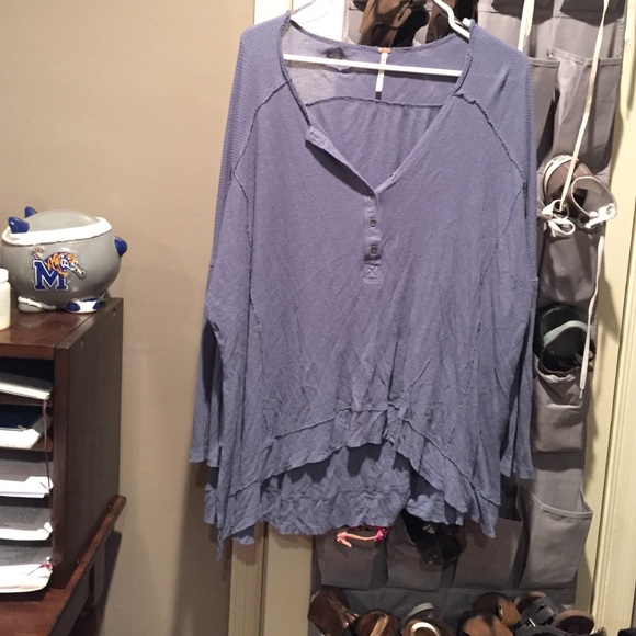 Free People Blue Flowy Layering Top