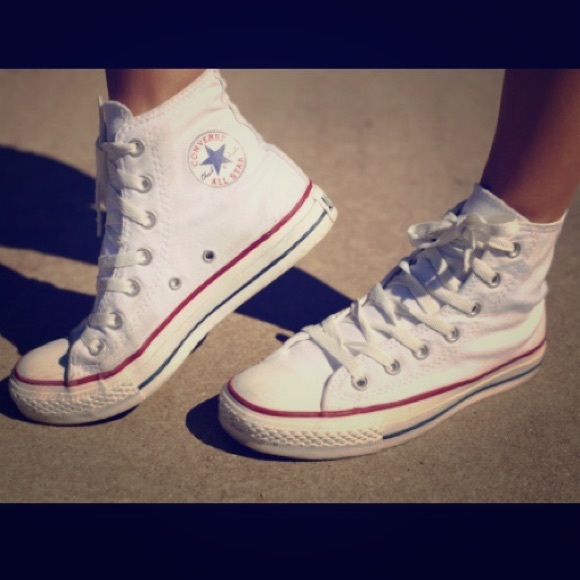 Converse Shoes - White high top converse