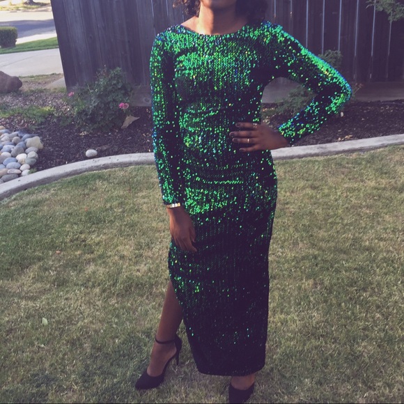 Sequin Green Dress Formal