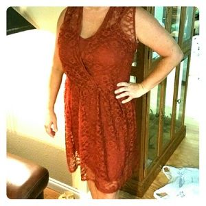 Lace overlay dress