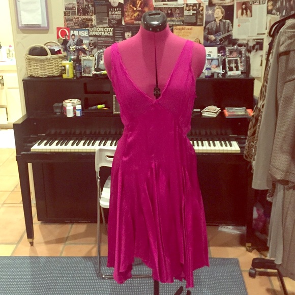 Free people pink silk dress