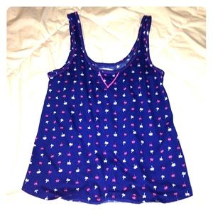 Navy and pink tank