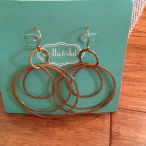 Stella & Dot Multi Tier Brushed Gold Earrings