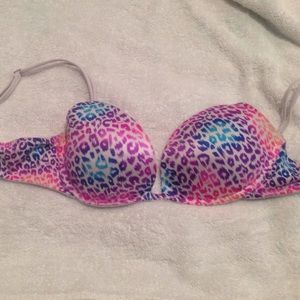 Rainbow cheetah print push up water bra