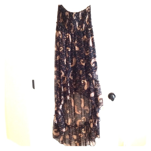 M. Fredric strapless hi lo dress.