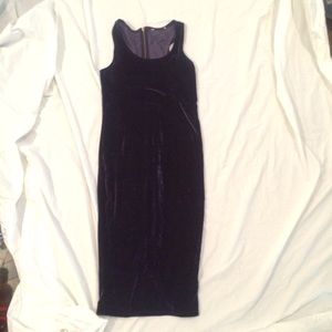 Long dark purple velvet dress