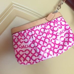 Coach Wristlet with modern Coach "C" logo