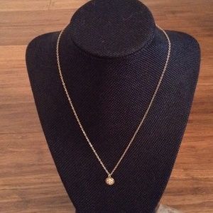 Stella & Dot Gold Pave Flower Necklace