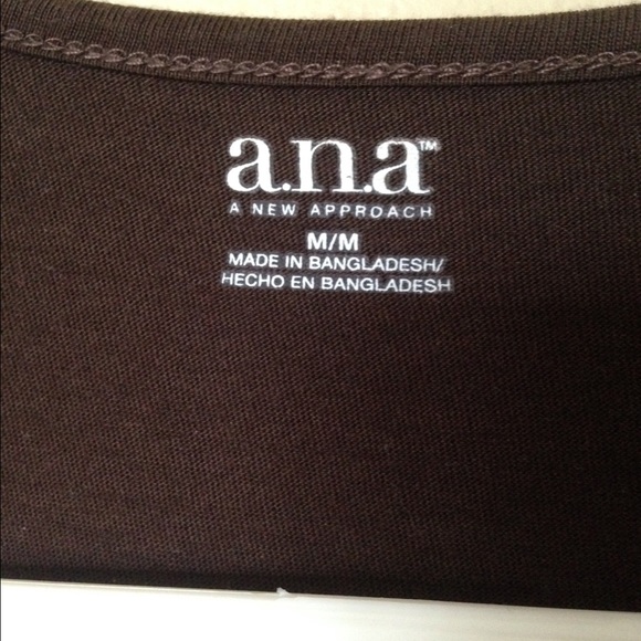 {a.n.a.} Brown Pleated Sleeveless Peasant Top - Picture 3 of 7