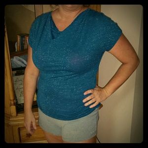 Carol Rose blue sparkle top