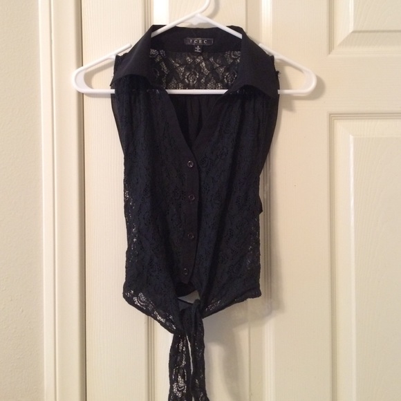 Lace Tie Up Top - Picture 1 of 2