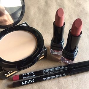 NYX Lipstick & Powder Makeup Coametics Bundle New