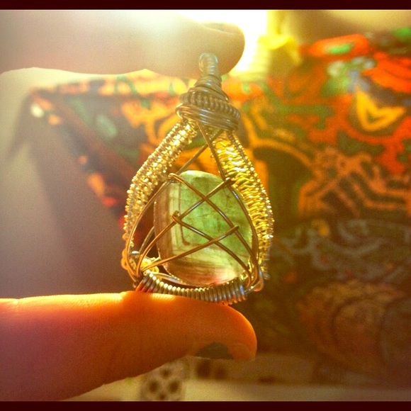 Handmade gem stone wire wrap necklaces gypsy boho - Picture 1 of 4